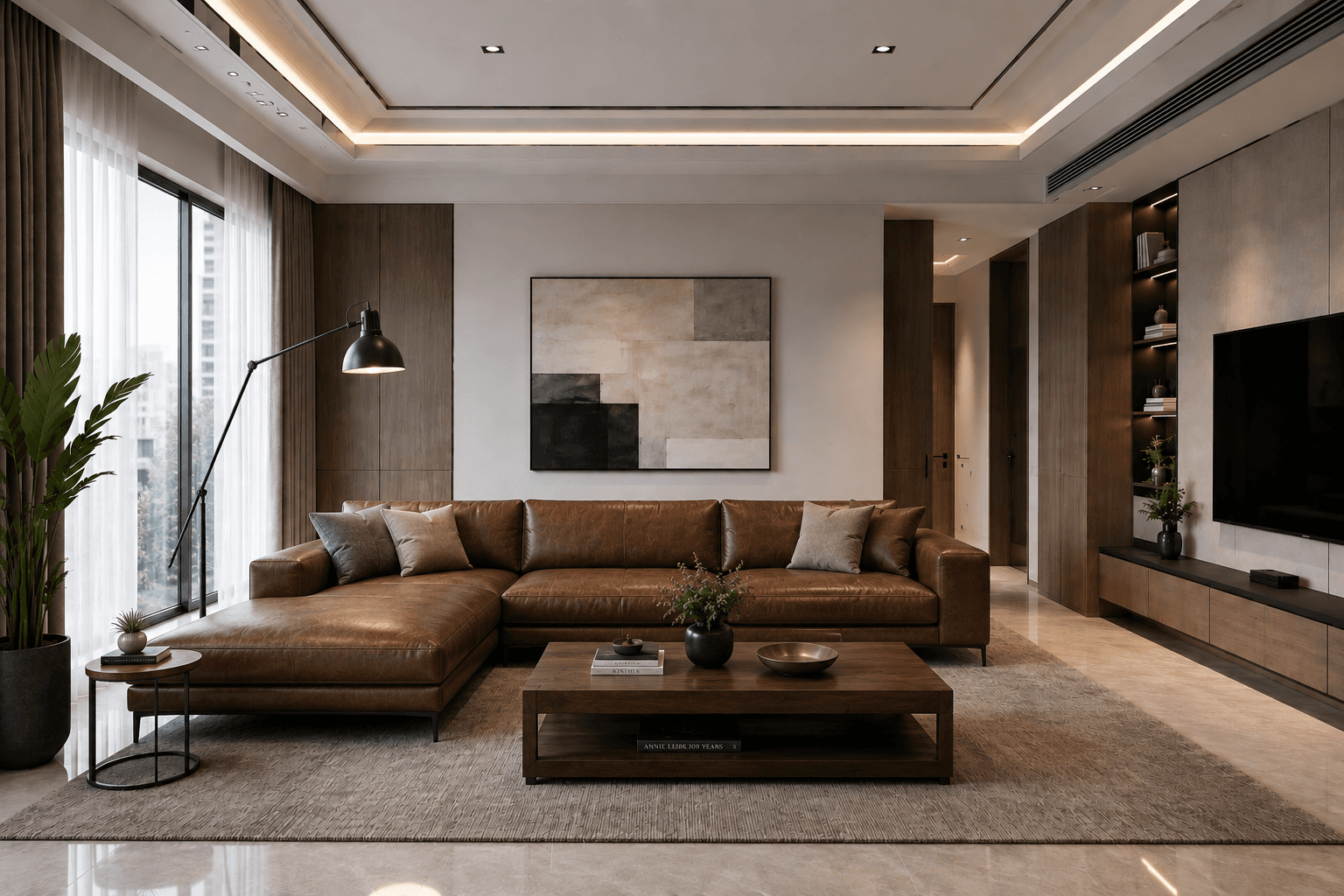 Industrial Loft Living Room Design