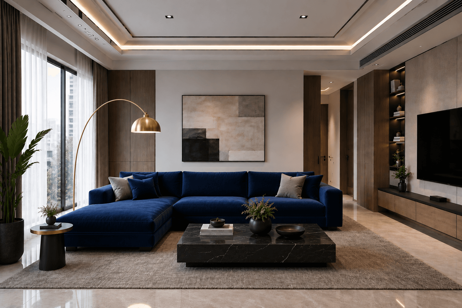 Modern Glam Living Room Design